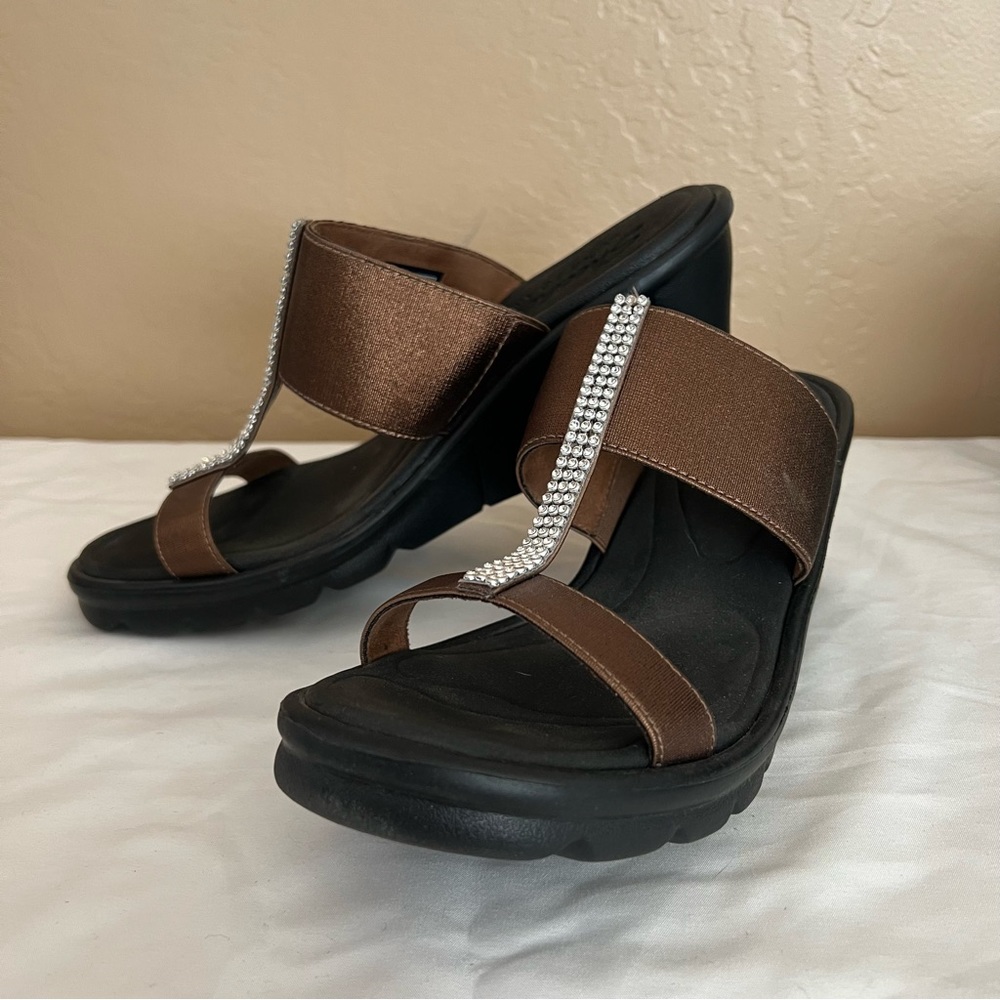 Skechers Memory Foam Wedge Sandals - Size 10